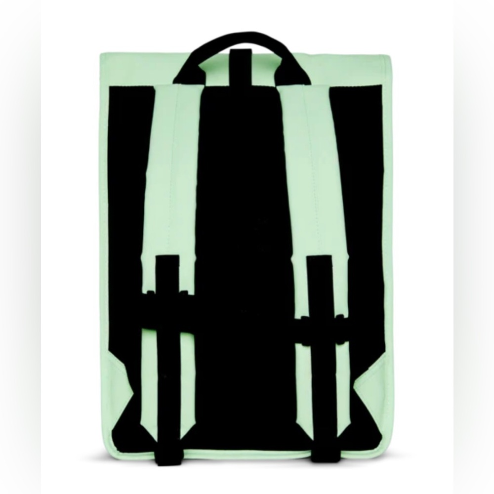NWT Rains Rolltop Rucksack Zip-Detailed Backpack Mineral Color Waterproof - Picture 4 of 13